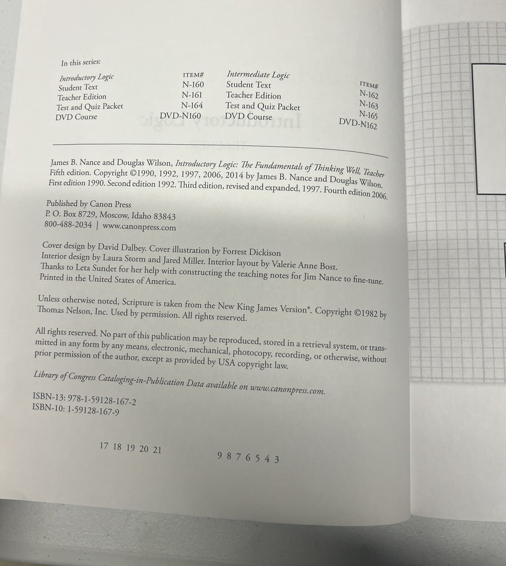 Introductory Logic Teacher Edition fifth ed2
