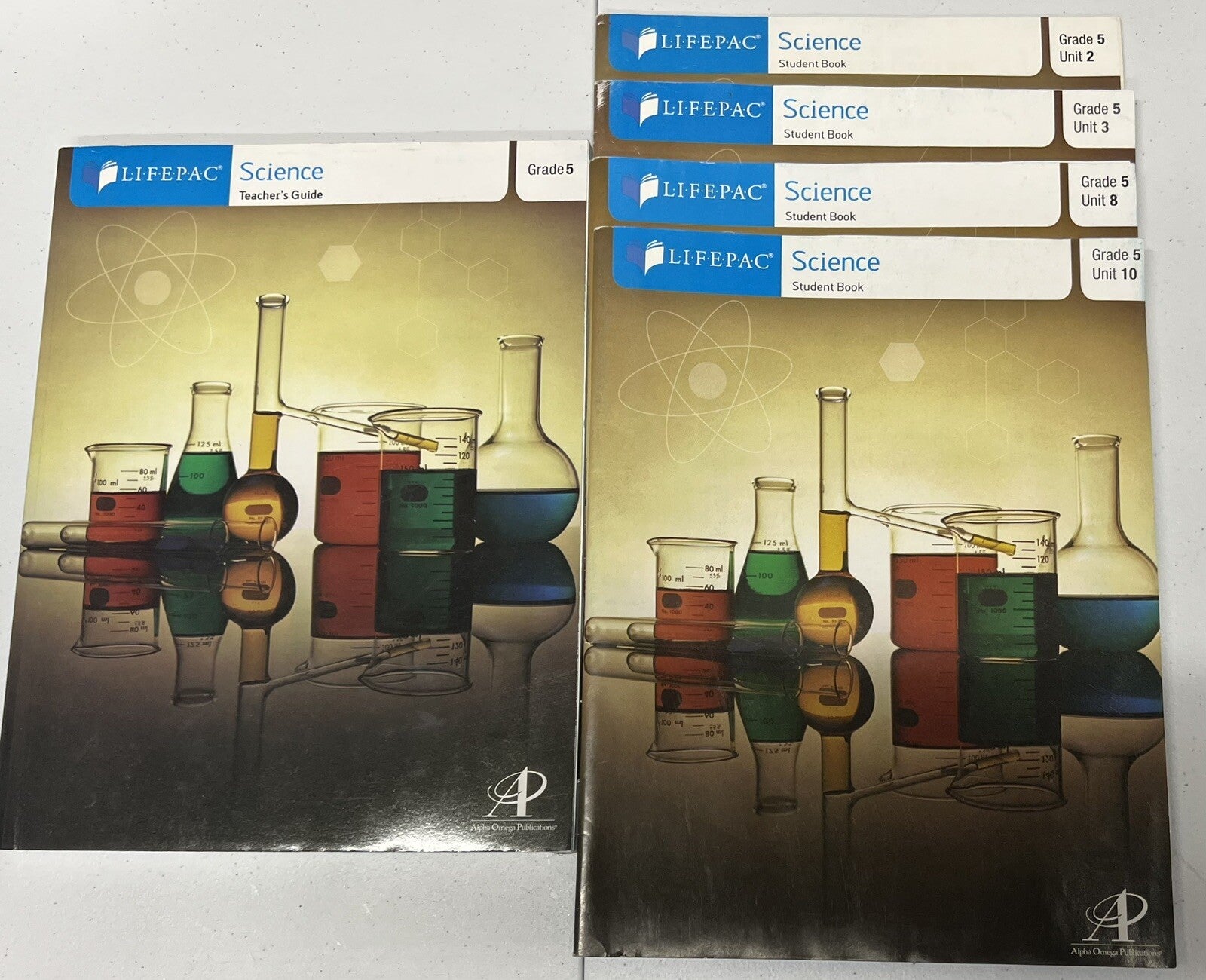 Lifepac Science Grade 5 Teacher’s Guide and Units 2, 3, 8, & 10 Alpha Omega0