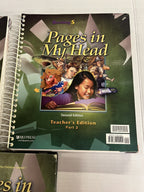 BJU Reading 5 Pages in My Head Textbook hardback and Teachers Editions 1 & 24