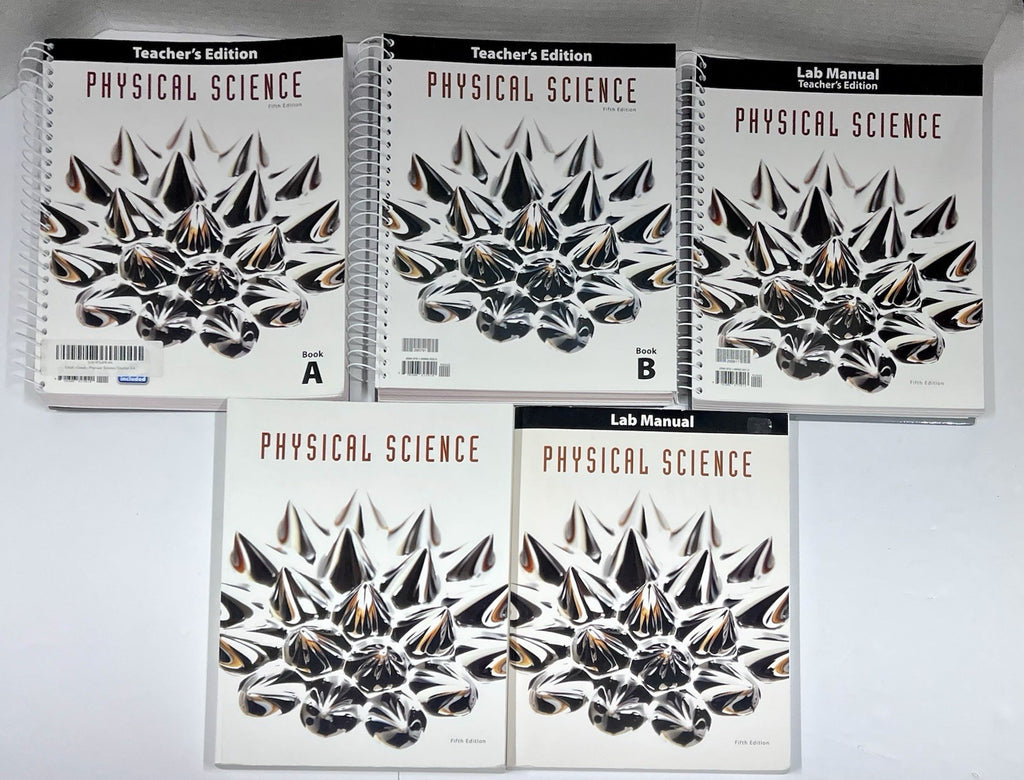 BJU Physical Science SET 5th ed. Textbook Lab Manual Teacher's Edition A B & CD0