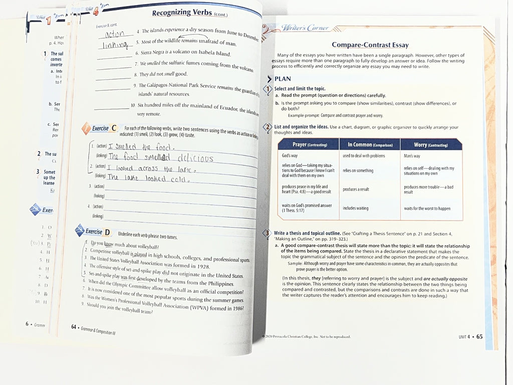 Abeka Grammar III 3 set teacher edition tests key text 6th edition4