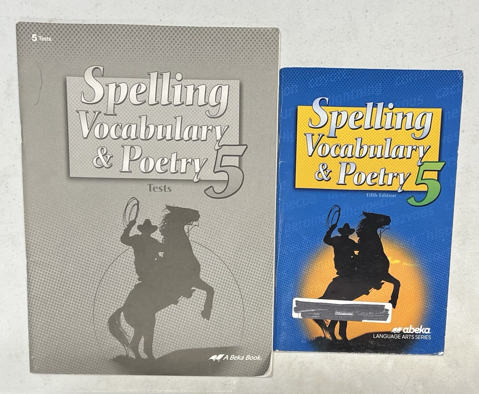 Abeka Spelling 5  5th fifth edition TESTS AND Student book booklet.  homeschool0