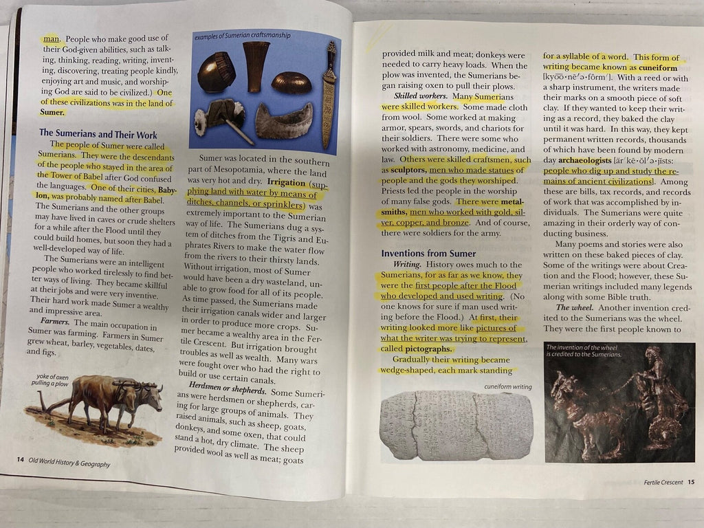 Abeka Old World History Geography textbook fourth ed 5th grade homeschool READ!2