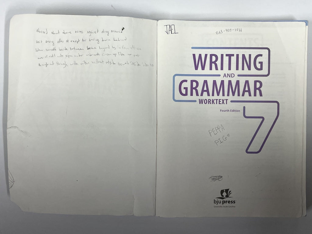 BJU Writing and Grammar 7 4th edition worktext READ2