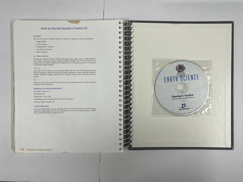 BJU Earth Science SET 4th ed Textbook Lab Manual Teacher Editions with CD2