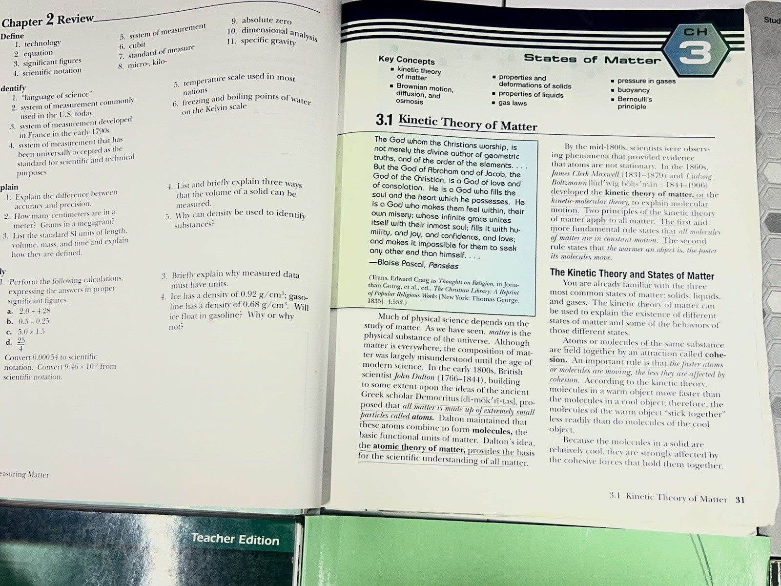 Abeka Science Matter and Energy Complete Set homeschool science5