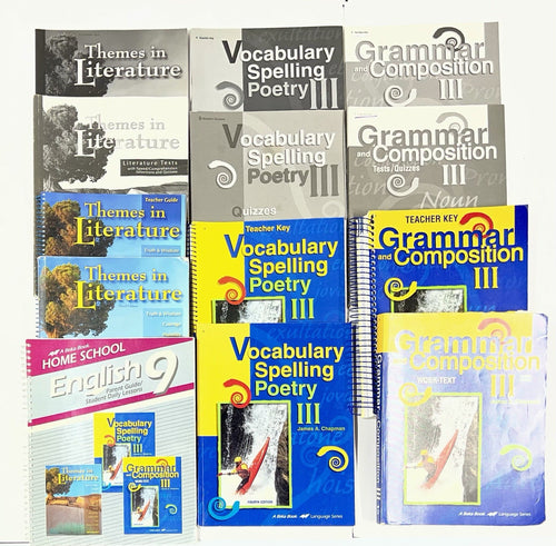 Abeka English 9 SET Grammar III Themes in Literature Vocabulary 3  (old edition)0
