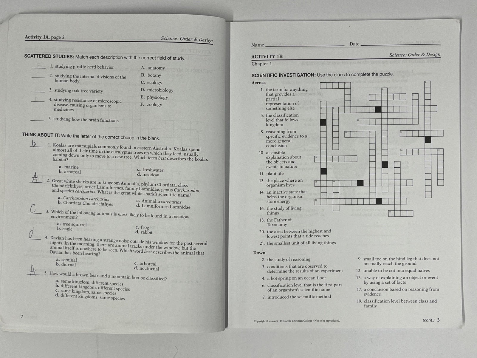 Abeka Science Order and Design complete SET 2nd edition7
