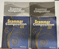 Abeka Grammar and Composition iii 3 SET fifth edition work-text key tests READ!0