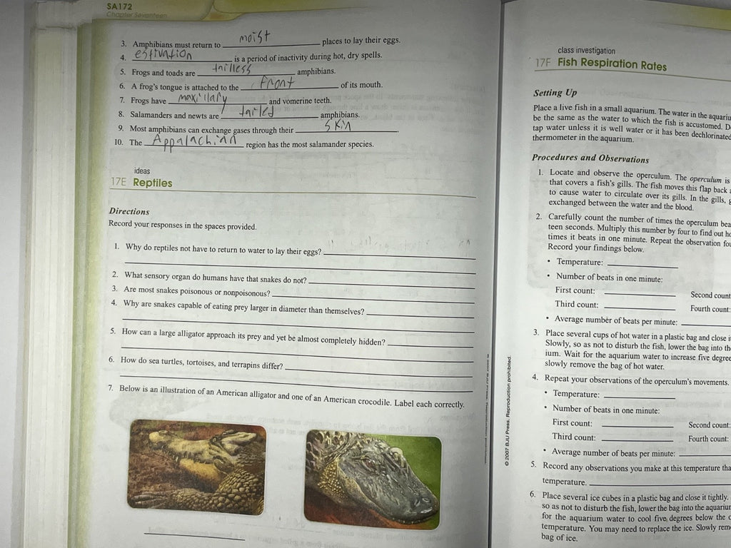 BJU Life Science SET 3rd edition A B Tests Answer Key Teacher's Edition with CD7
