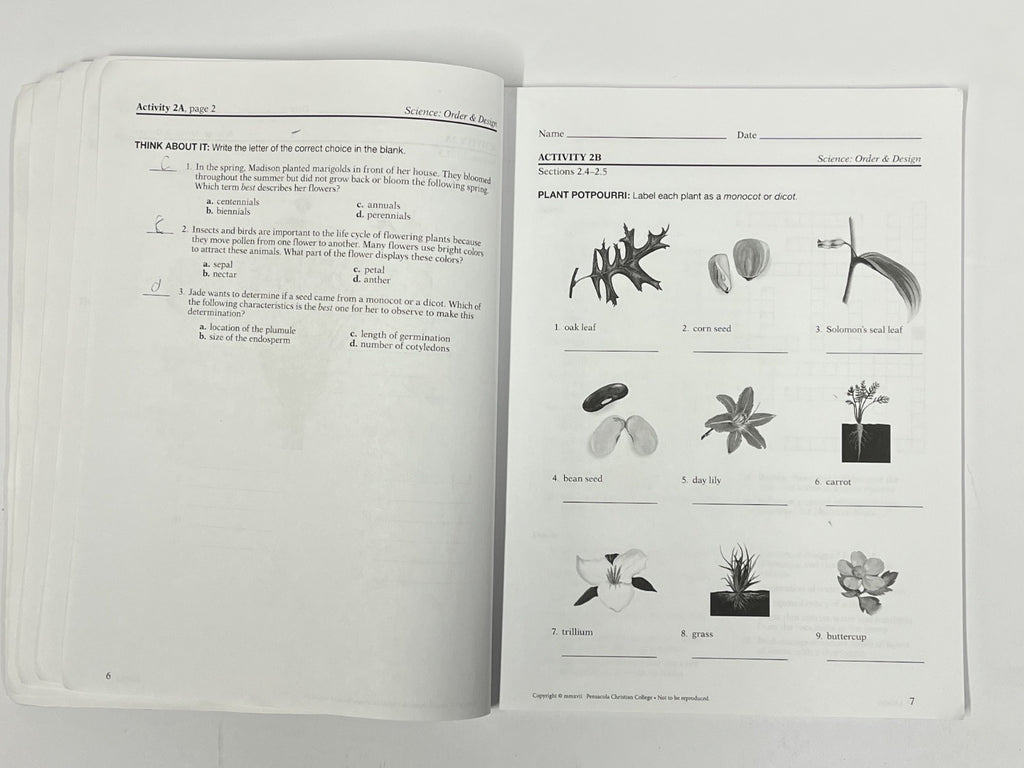 Abeka Science Order and Design complete SET 2nd edition8
