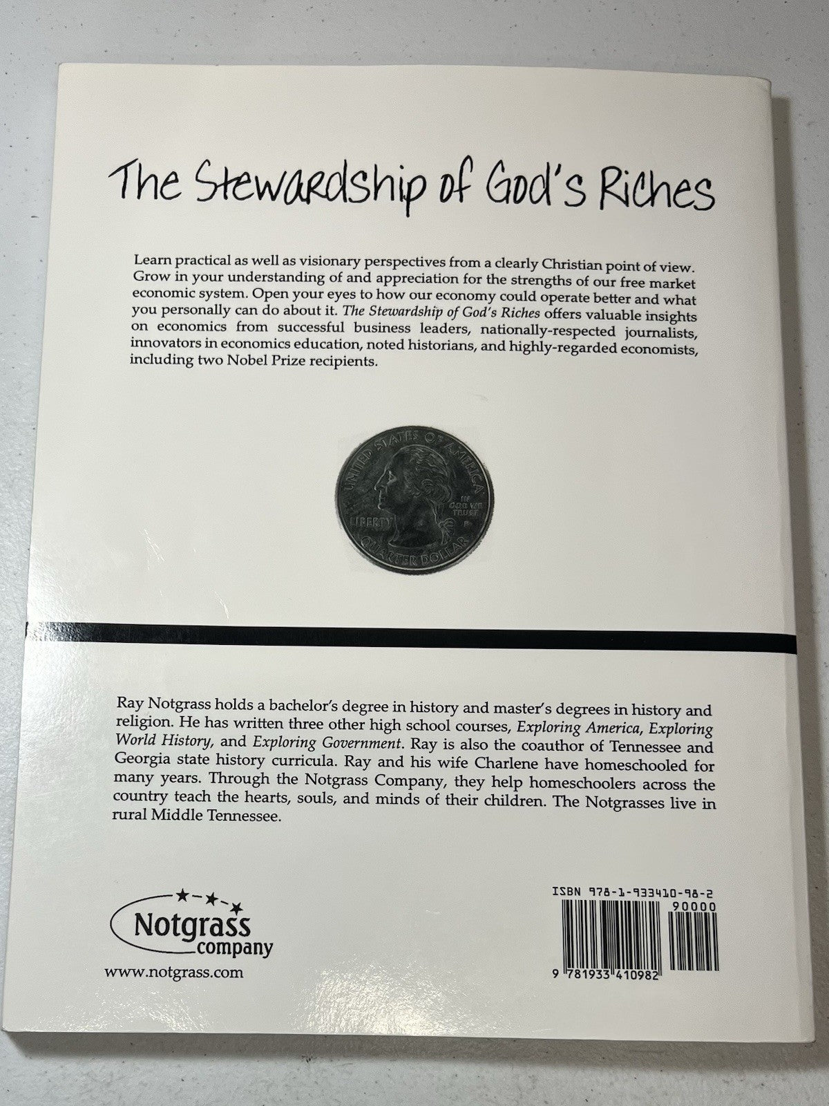 Notgrass The Stewardship of God's Riches  homeschool economics1