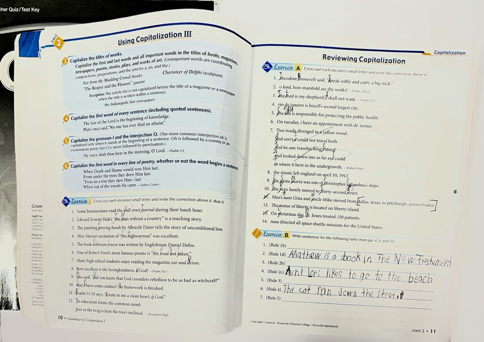 Abeka English 7 complete set kit Grammar I Of People Vocabulary 1 7th grade4