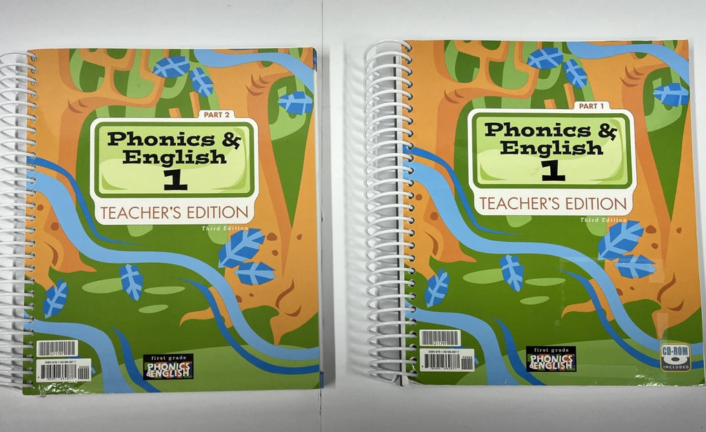 BJU Phonics & English 1 Teacher's Edition set 1 and 2 3rd edition with cd0