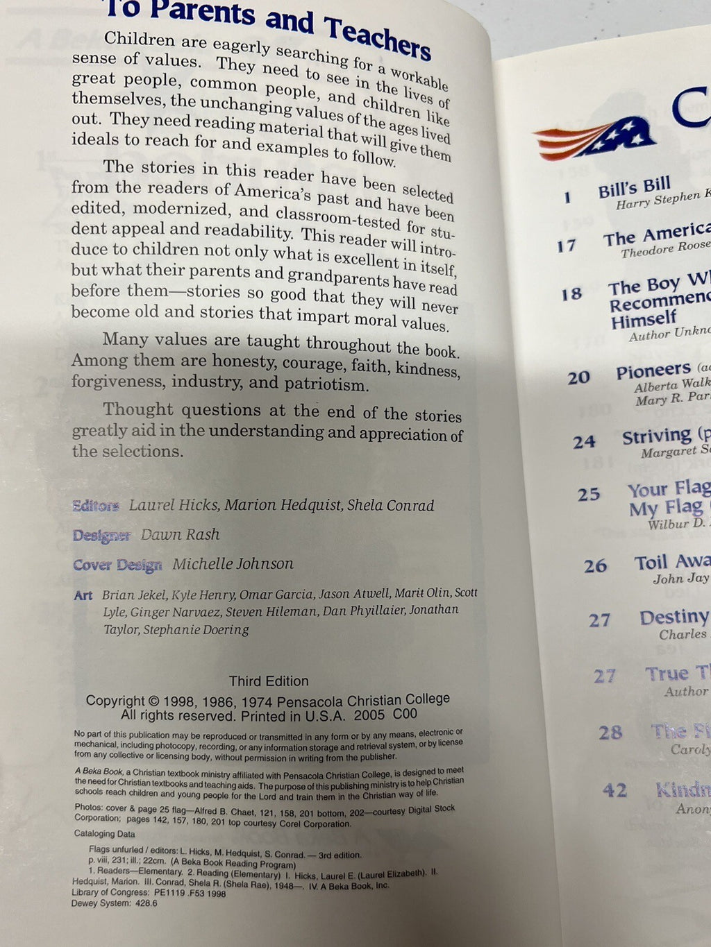 Abeka Flags Unfurled 4th grade reader 4.3 homeschool1