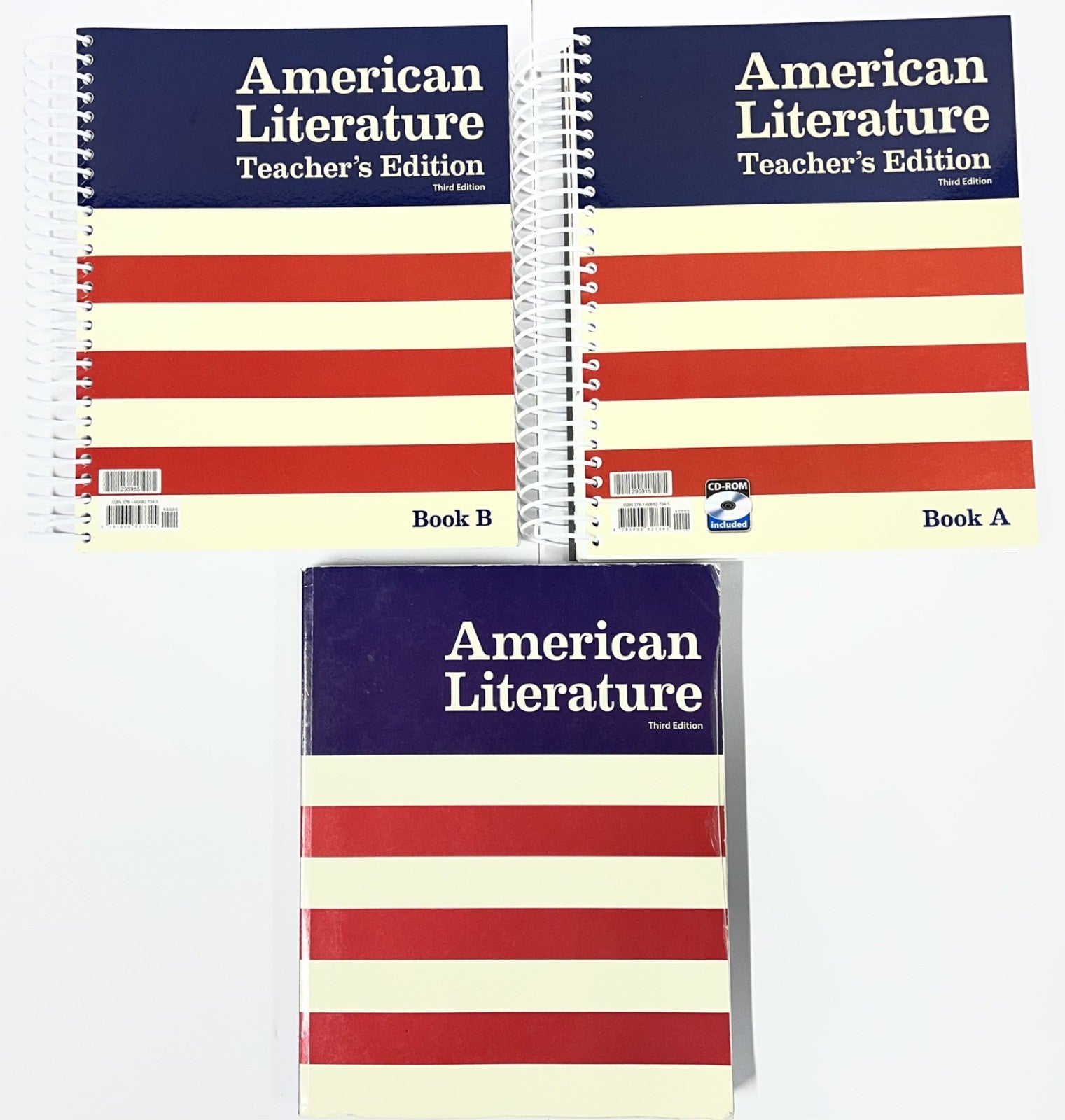 BJU American Literature 3rd edition Textbook and Teacher's Edition A & B w/ CD0