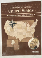 Abeka History of Our United States Teacher key  geography current 4th grade 40