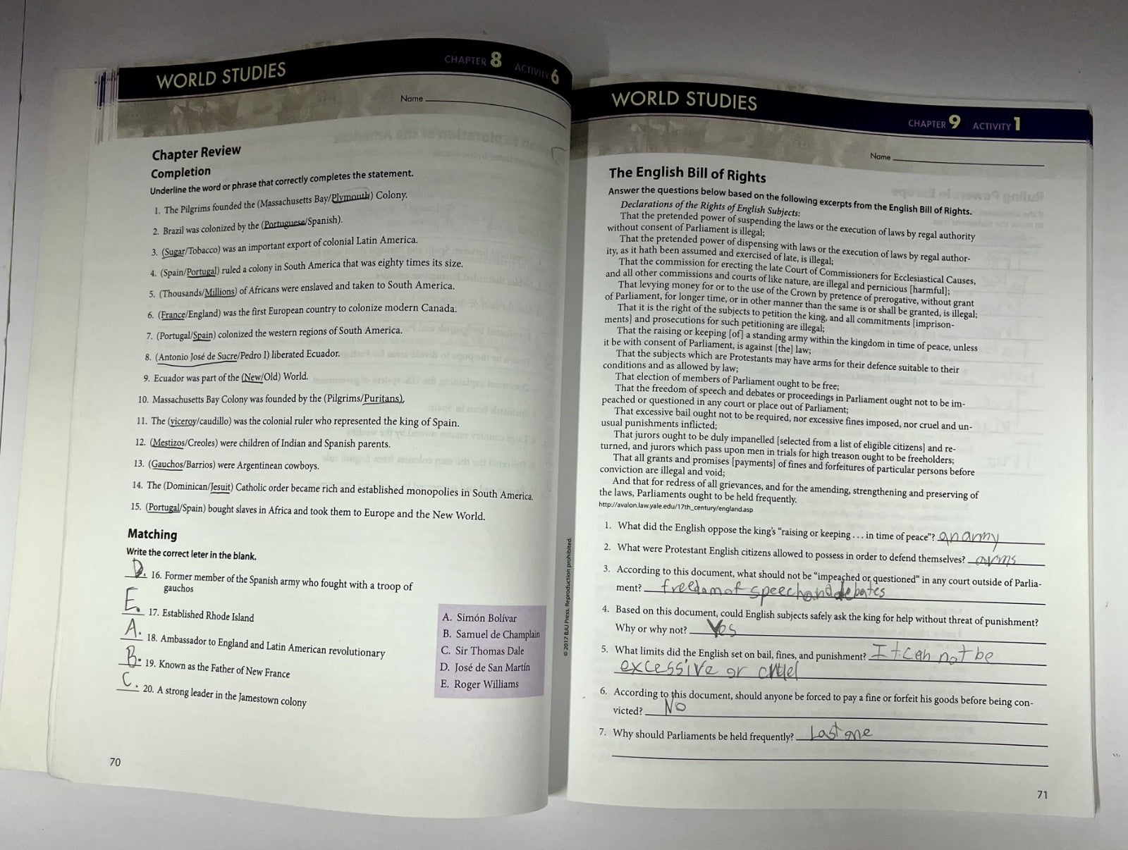 BJU World Studies set 4th edition READ description homeschool history 7th grade3