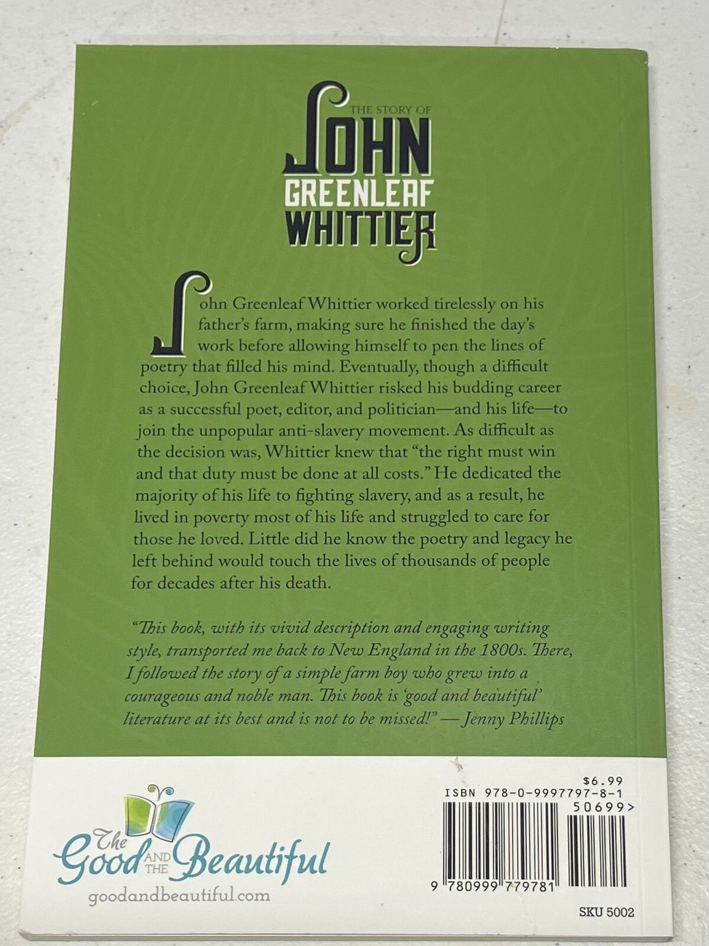 John Greenleaf Whittier The Good and The Beautiful Library homeschool Level 91