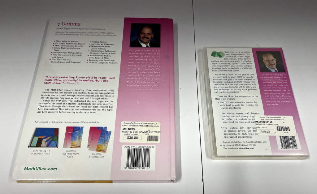 Math U See GAMMA Instruction Manual & DVD Homeschool Set multiplication1