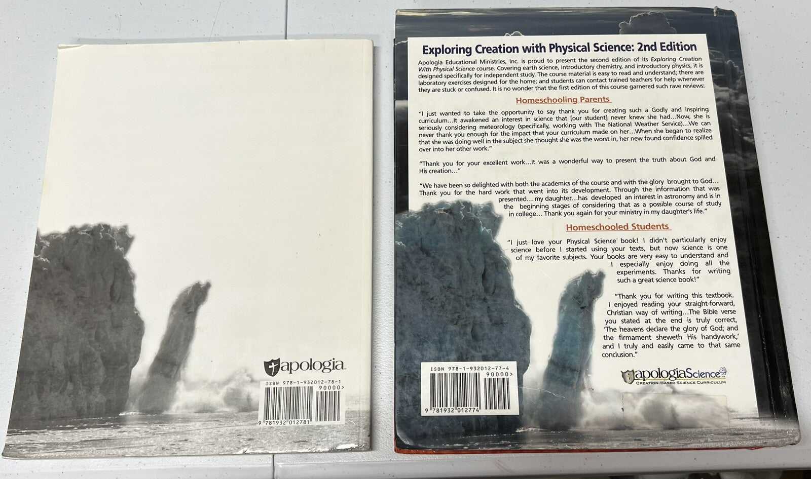 Apologia Exploring Creation Physical Science SET Textbook & Solutions Tests1