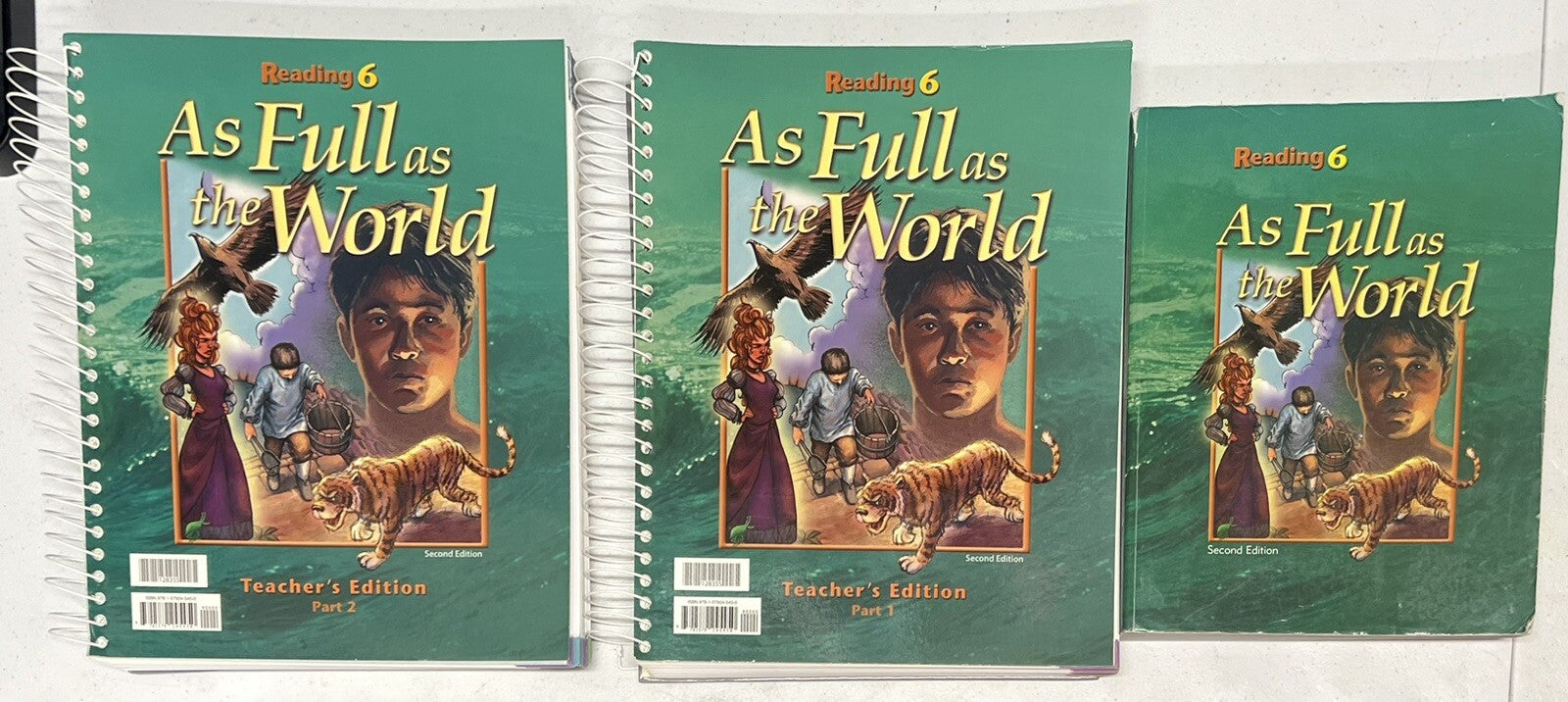 BJU Reading 6 SET textbook and teachers edition part 1 & 2 As Full As the World0