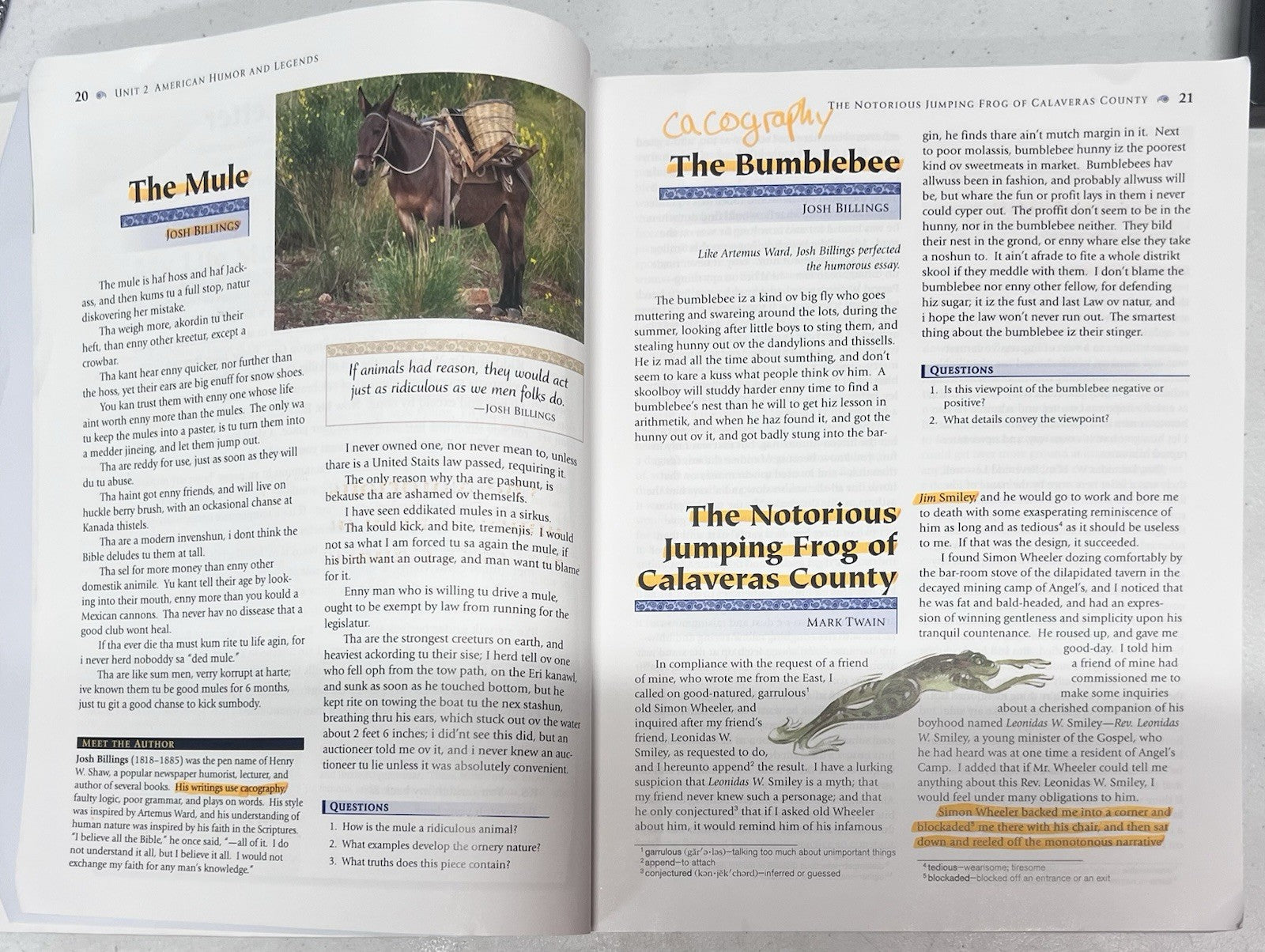 Abeka American Literature 4th ed. textbook (occasional highlighting, see photos)3