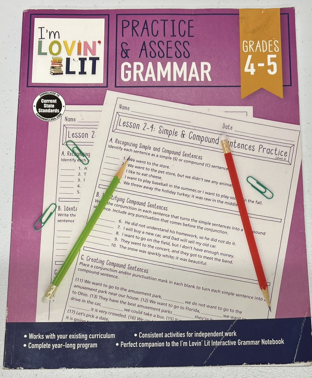 I'm Lovin' Lit Practice and Assess Grammar, Grades 4-5 Erin Cobb0