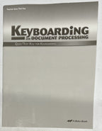 Abeka Keyboarding Teacher Quiz Test Key for current 2nd edition0