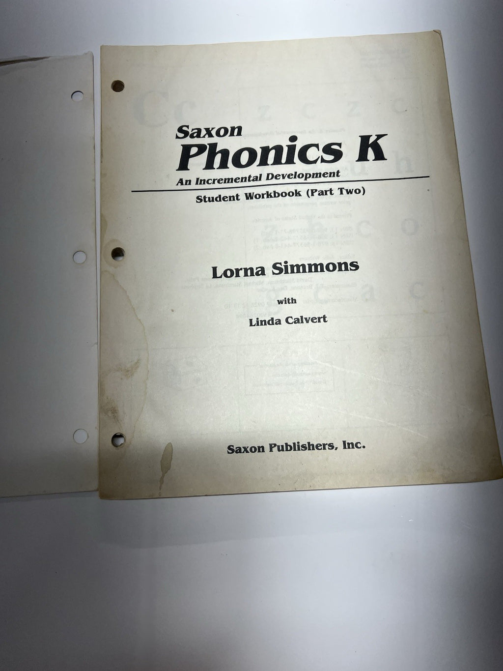 Saxon Phonics K SET student Workbook part 1 & 2 + Teacher's manual kindergarten12