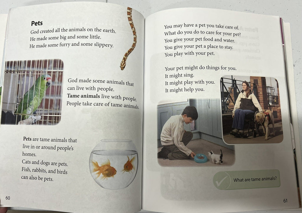 BJU Press Science 1 Student textbook 1st grade homeschool Bob Jones2
