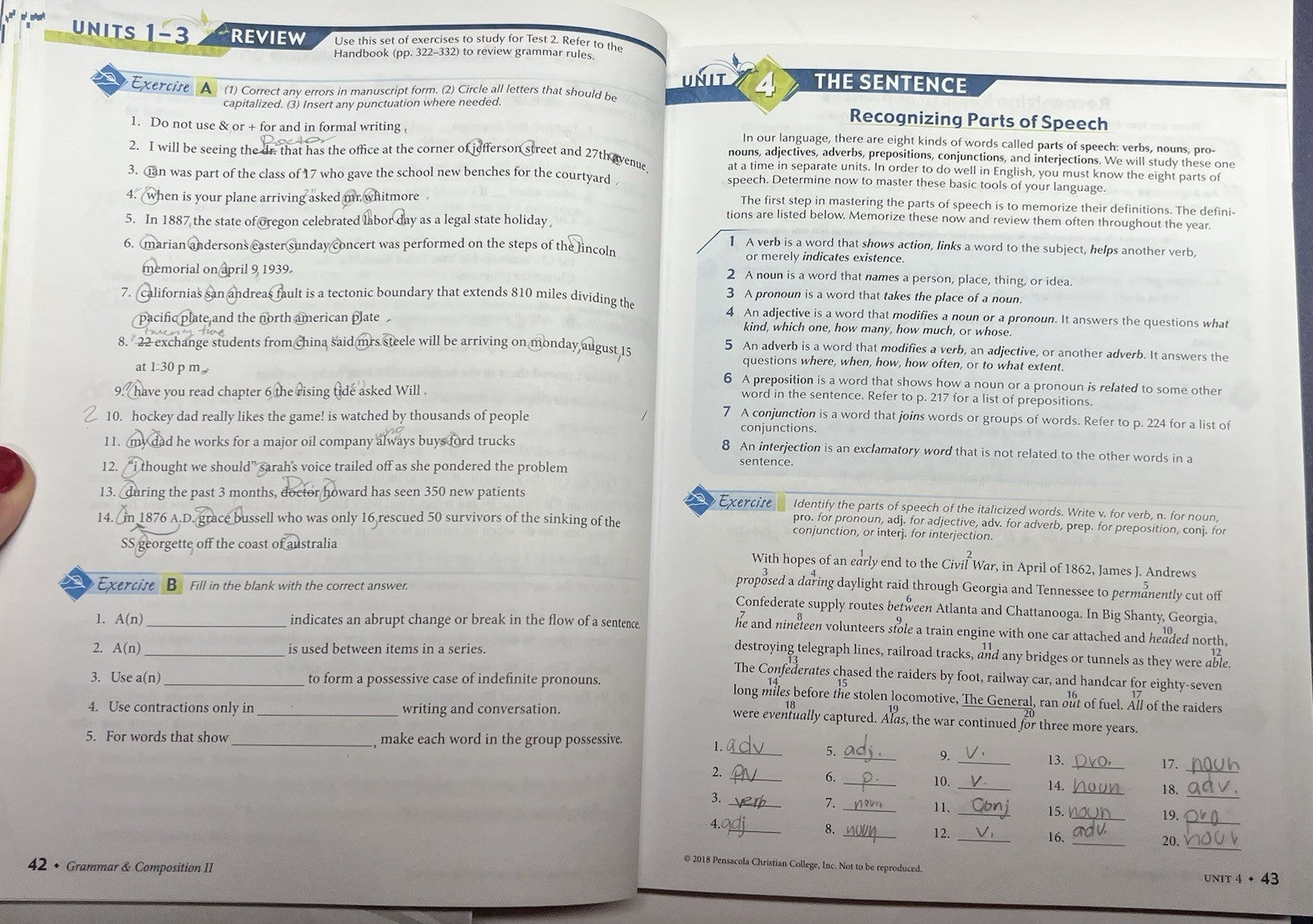 Abeka Grammar Composition II SET worktext quizzes tests teacher key 6th ed READ!6
