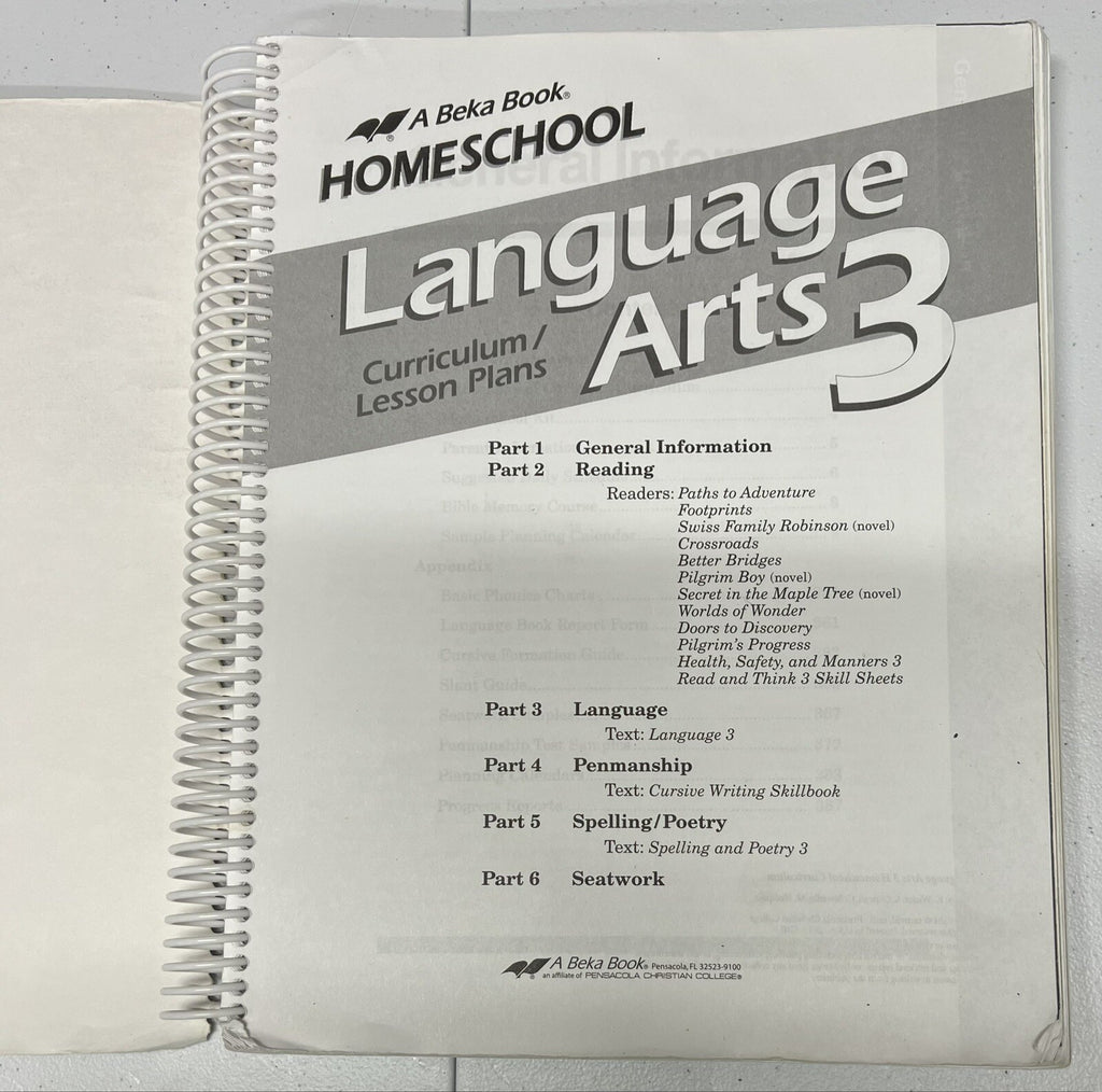 Abeka Language Arts 3 Curriculum Lesson Plans 3rd grade homeschool 2