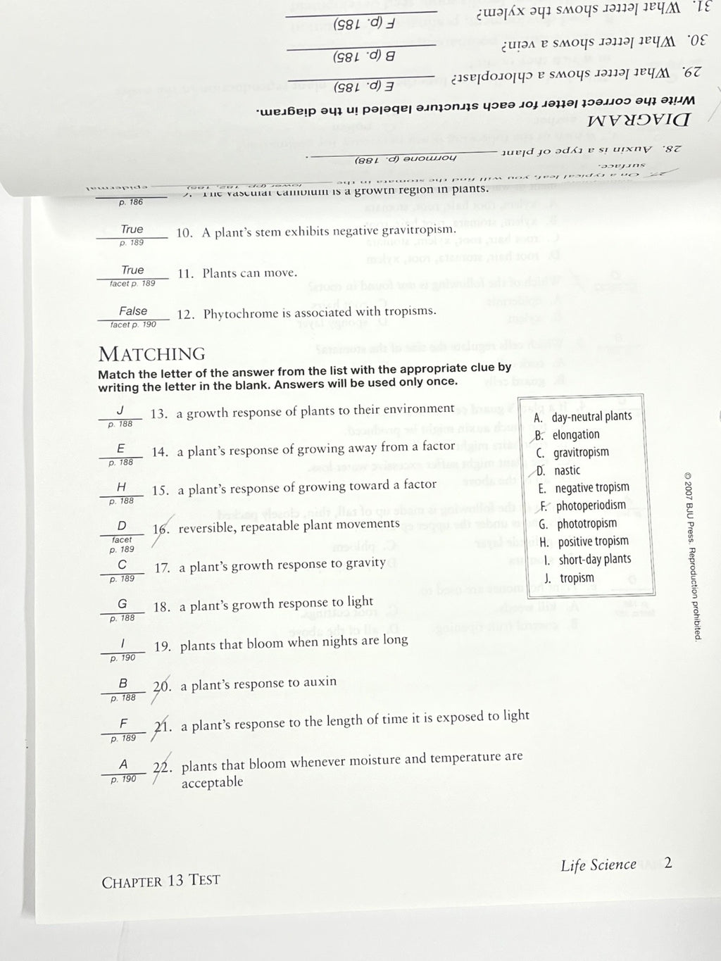 BJU Life Science SET 3rd edition A B Tests Answer Key Teacher's Edition with CD3