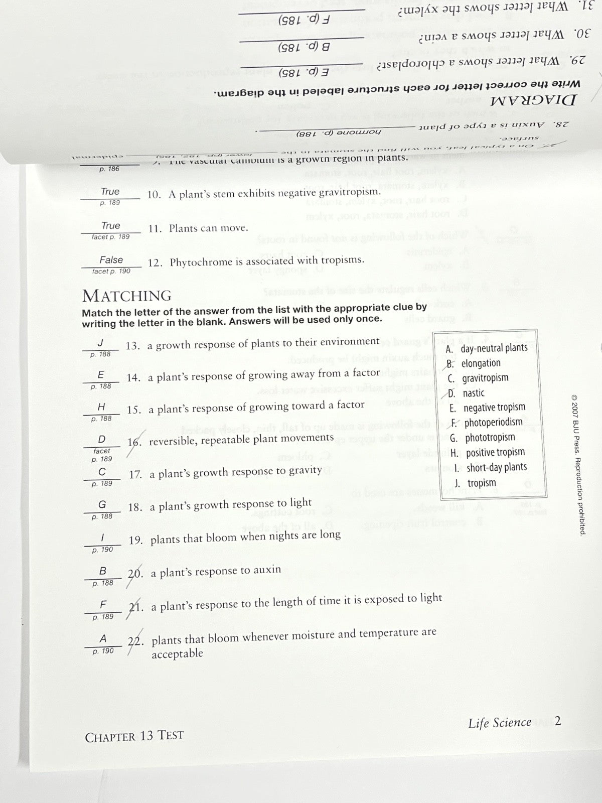 BJU Life Science SET 3rd edition A B Tests Answer Key Teacher's Edition with CD3
