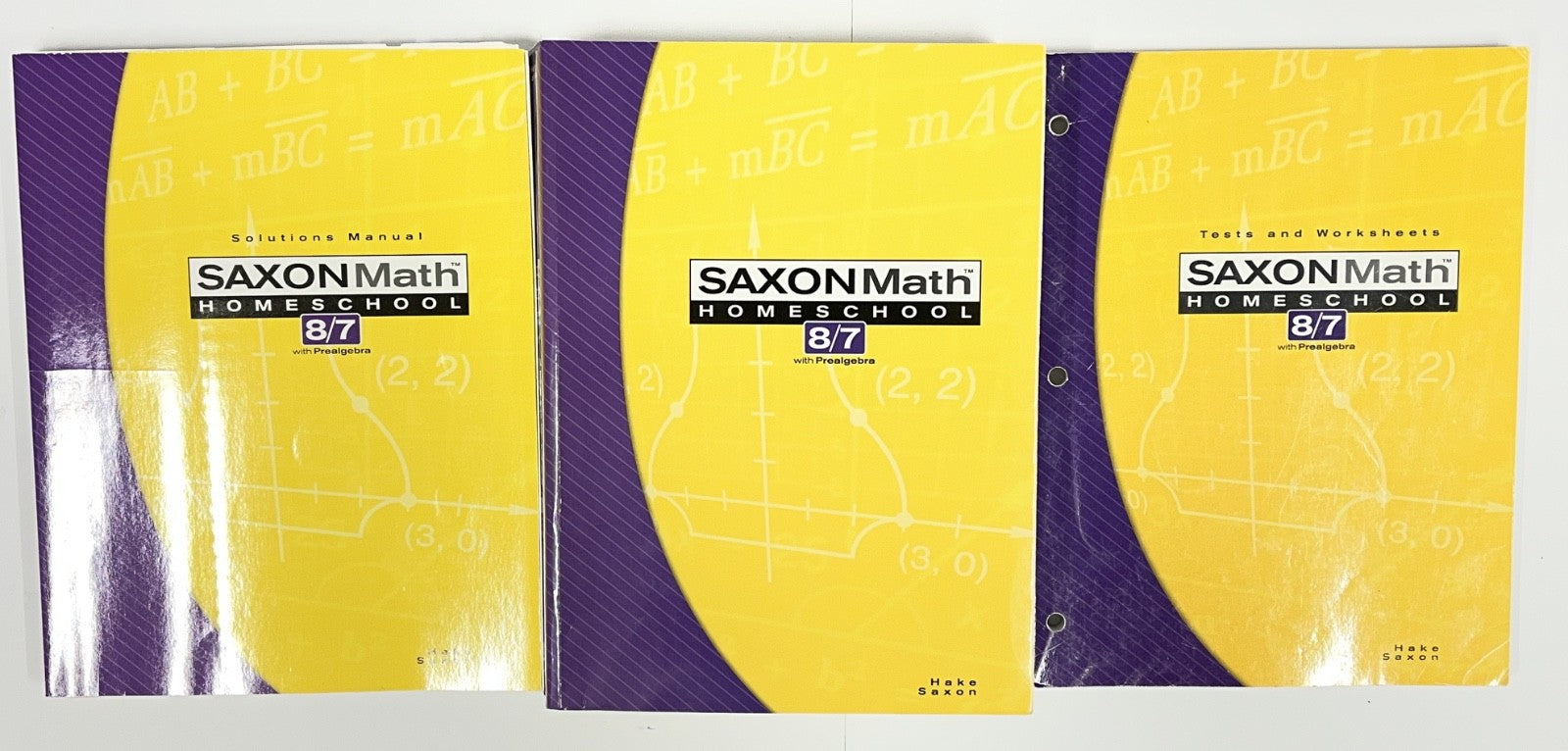 Saxon Math 8/7 complete set Textbook Solution Manual Tests and Worksheets0