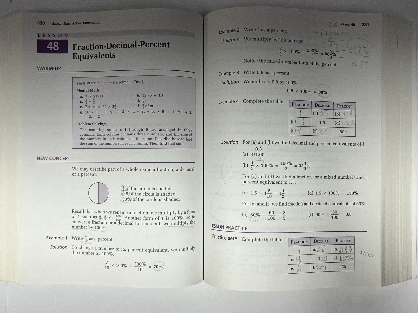 Saxon Math 8/7 complete set Textbook Solution Manual Tests and Worksheets2