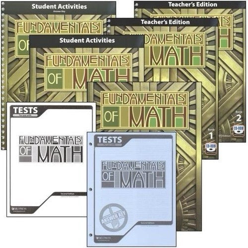 BJU Fundamentals of Math complete set kit 2nd ed. teacher text activities key cd0