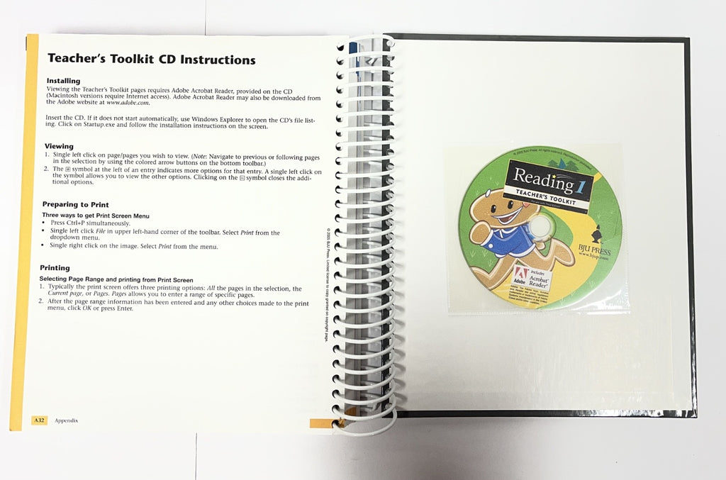 BJU Bob Jones 1st grade READING 1  Set Student books Teacher Edition CD2