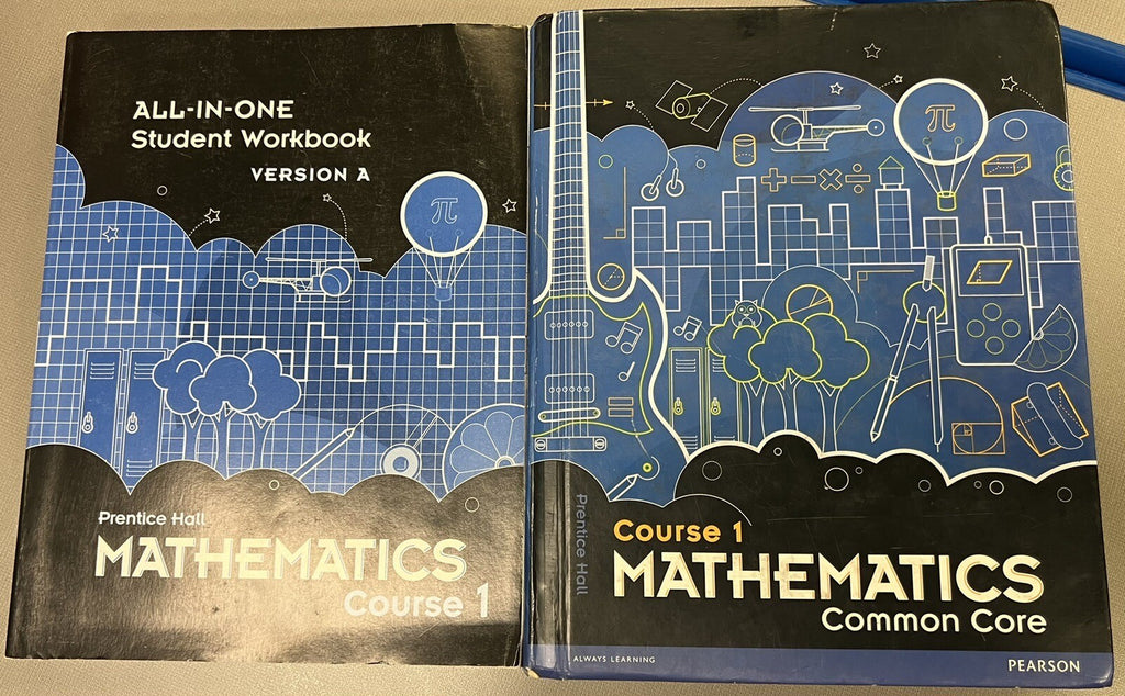 Common Core Mathematics Course 1 textbook + workbook Prentice Hall Pearson Math0