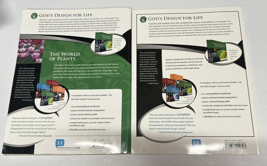 God’s Design for Life The World of Plants SET Answers in Genesis Homeschool1