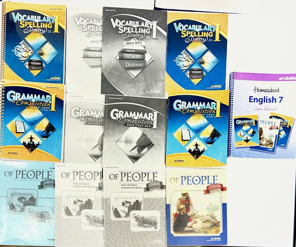 Abeka English 7 complete set kit Grammar I Of People Vocabulary 1 7th grade0
