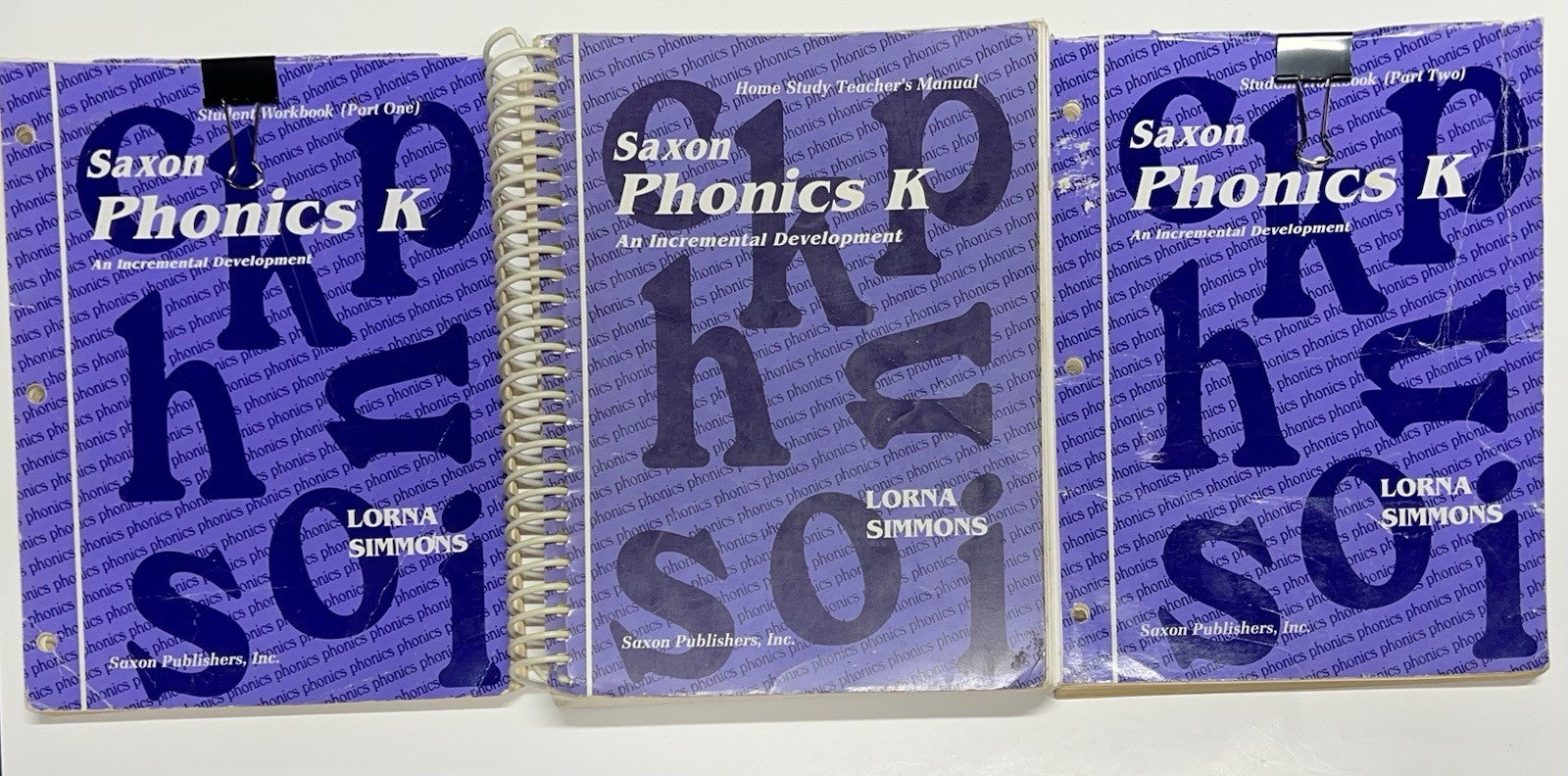 Saxon Phonics K SET student Workbook part 1 & 2 + Teacher's manual kindergarten0
