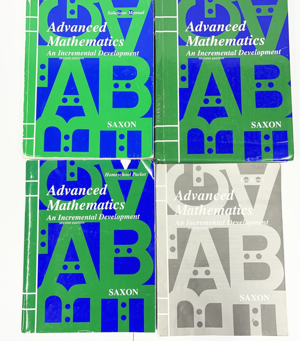 Saxon Advanced Math set 2nd edition Homeschool Packet Textbook Tests Solutions0