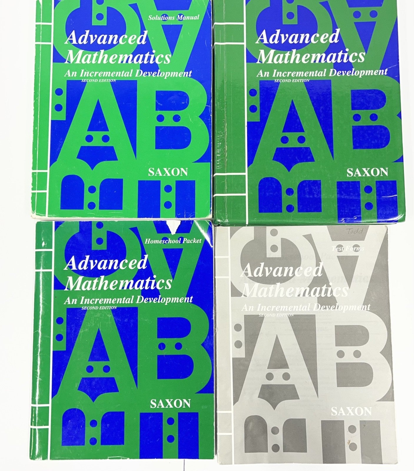 Saxon Advanced Math set 2nd edition Homeschool Packet Textbook Tests Solutions0