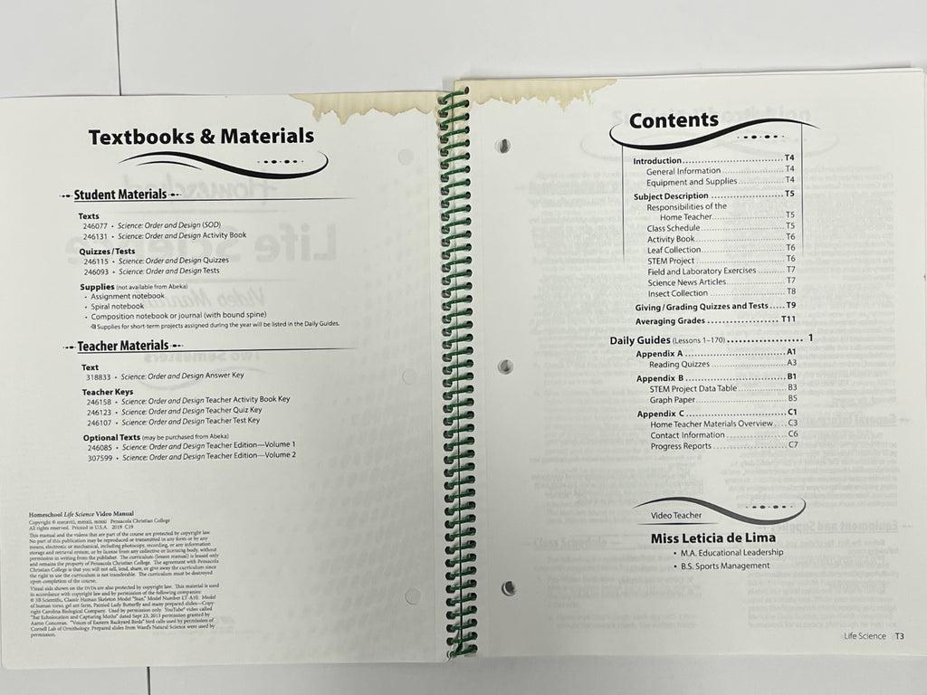 Abeka Science Order and Design complete SET 2nd edition6