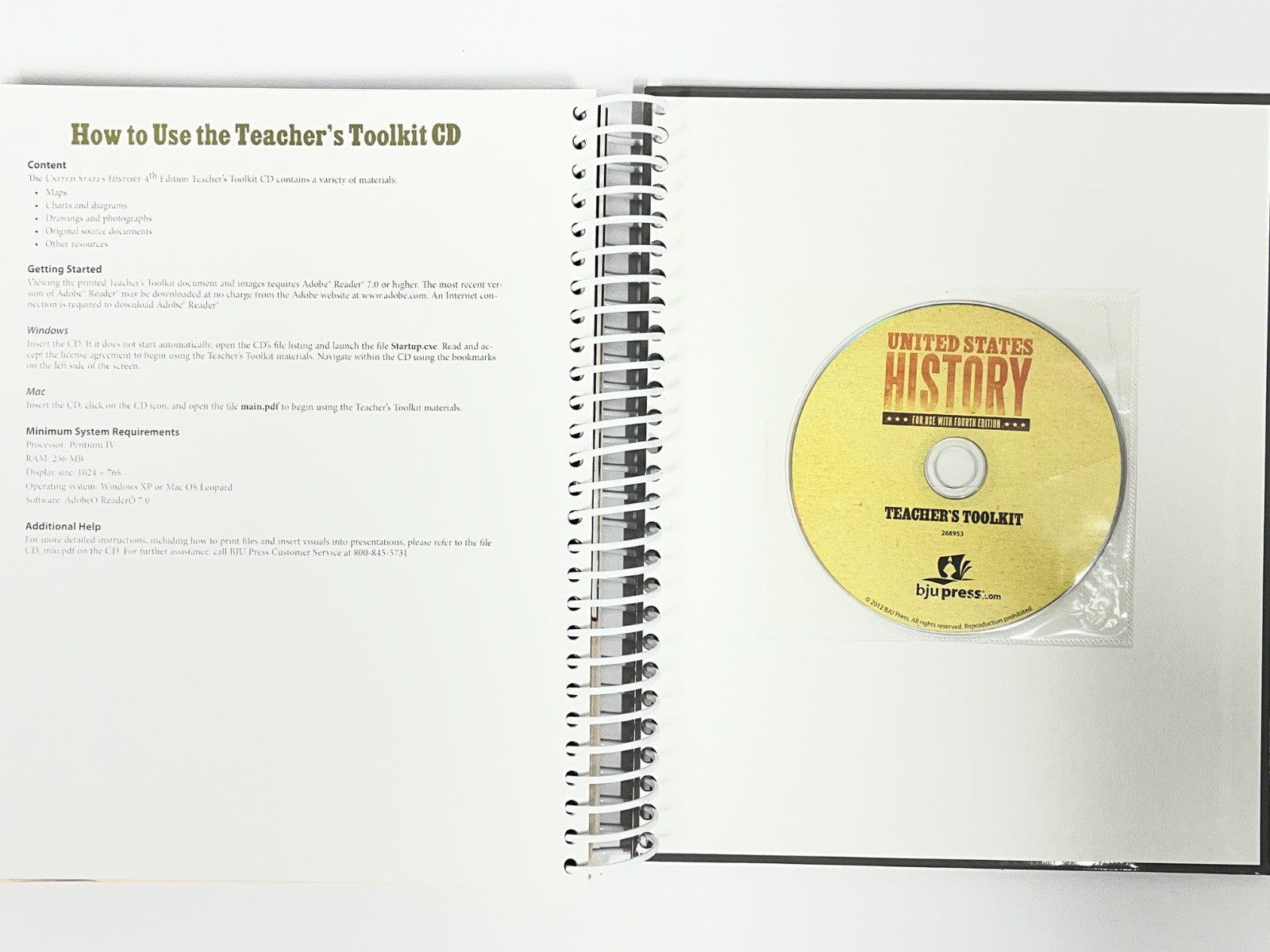BJU United States History 4th edition Teacher's Edition with CD toolkit and text2