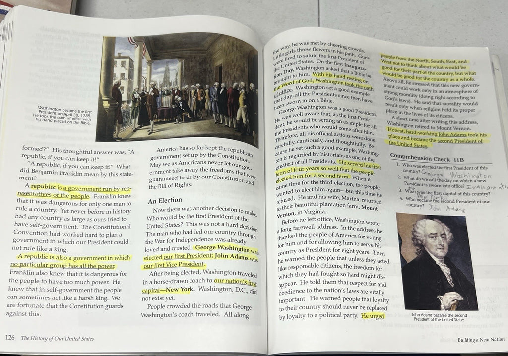 Abeka History of our United States COMPLETE 4th ed set w lesson plans READ5