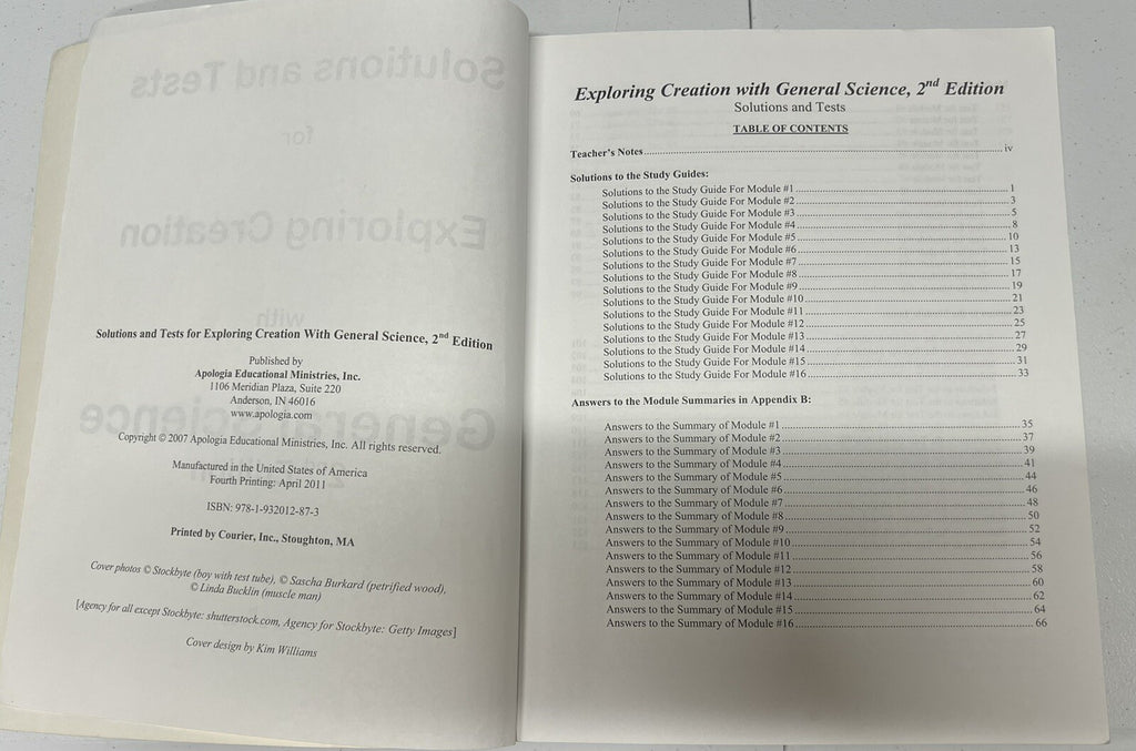 Apologia Exploring Creation General Science 2nd ed Textbook Solutions Tests3