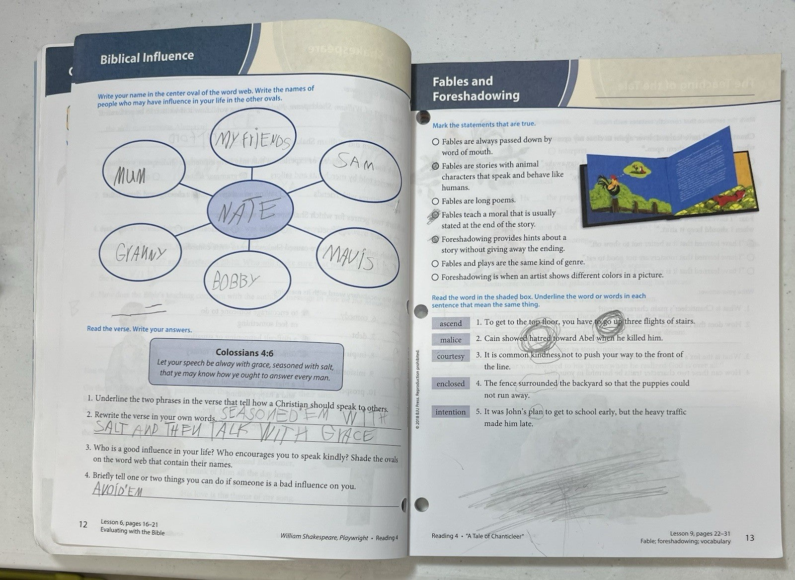 BJU Reading 4 SET voyages Textbook, Worktext, Assessments, Key, Student Handouts3